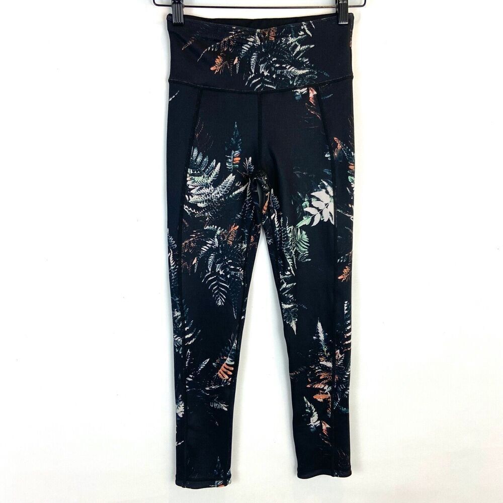 Sweaty Betty Black Floral High Waisted Leggings size XS